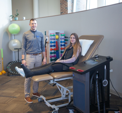 Student at rehab facility